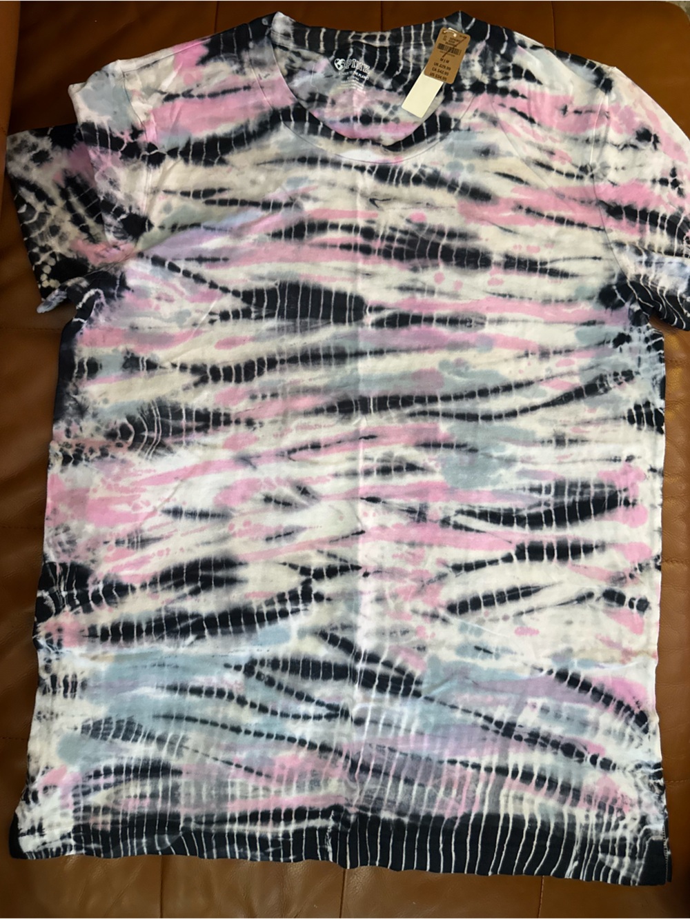 Victoria's Secret PINK Black and Pink Tie Dye Tee